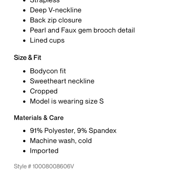 Dynamite Bustier Top With Brooch - Picture 5 of 5